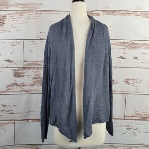 J. Jill Pure Jill Linen blend Open Cardigan Knit Grey Size Large